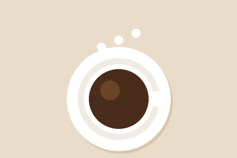 Taza de café humeante, animación